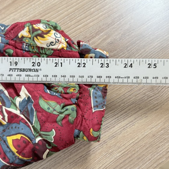 Vintage The Limited Quilted Silk Coat Womens L Large Red Floral Paisley Hooded - Picture 8 of 10